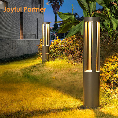 Pencahayaan Rumput Lansekap Bollard 10W LED 600mm 800mm Aluminium Ekstrusi 220V/24V Untuk Seni Taman