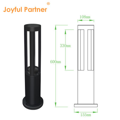 Lampu Taman Rumput Lanskap Bollard Ekstrusi Aluminium LED 10W 600mm 800mm 220V/24V Untuk Seni Taman