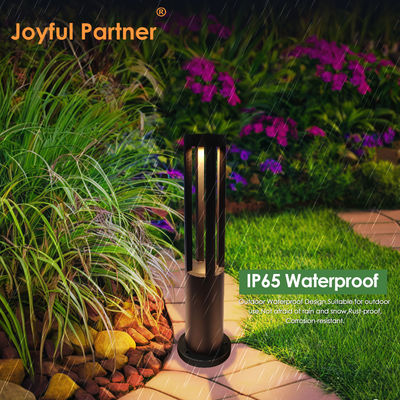 Pencahayaan Rumput Lansekap Bollard 10W LED 600mm 800mm Aluminium Ekstrusi 220V/24V Untuk Seni Taman