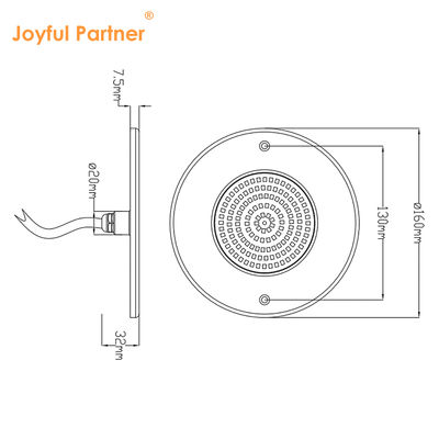 Reflektor Lampu Kolam Renang Berisi Resin 160mm DC12V 10W Penuh Plastik SMD2835 108pcs Warna RGBW Tegangan Konstan