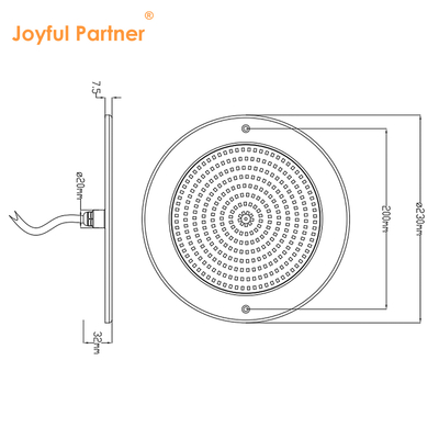 IP68 Waterproof Light 35W Ultra Slim H7.5mm Outdoor Lighting ABS Material DC 12V Wall Mounted Pool Lights