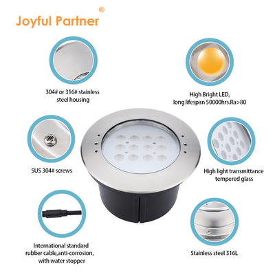 20W IP68 Kolam Renang Lampu Bawah Air 316 Baja tahan karat LED Lampu bawah tanah