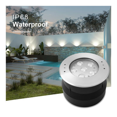 Lampu Kolam Renang Luar Ruangan DC24V 12W RGB Kaca Bening 316 Stainless Steel IP68 untuk Proyek Pemeliharaan