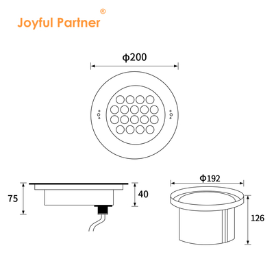 Lampu kolam renang bawah air Waterproof IP68 12V stainless steel 18W 36W LED Single Color Sertifikasi CE ROHS