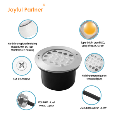 Lampu kolam renang bawah air Waterproof IP68 12V stainless steel 18W 36W LED Single Color Sertifikasi CE ROHS