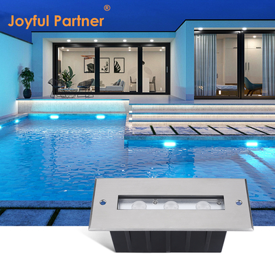 SS316L Cahaya bawah air Lampu kolam renang linier Cahaya LED putih hangat Cahaya bawah tanah