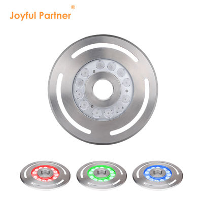 Outdoor IP68 DMX RGB 24V Submersible 9X3w LED Air mancur bawah laut Menari Lampu Baja tahan karat 316L Dengan Diameter 285mm