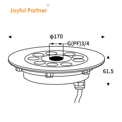 Lampu Air Mancur LED Bawah Air DMX RGB 18W DC24V IP68 Tahan Air Baja Tahan Karat Joyful Partner