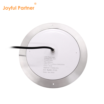 IP68 LED PAR56 Pool Light RGB Perubahan warna 12VDC AC 35W DIA 280mm SMD2835 432pcs Dengan paket warna