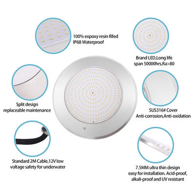 Lampu kolam renang bawah air RGB Led 6W 12W 18W 25W 35W IP68 SMD LED 316Stainless Steel