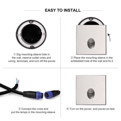 Lampu Tangga LED Bulat 1W 2W Casting Aluminium Housing Wall Mounted For Outdoor Corridor