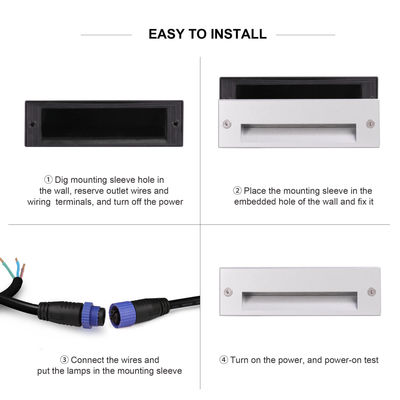 Outdoor Recessed Step Light Embedded IP65 Step Light Lampu eksternal 3W SAMSUNG SMD5630 DC24v