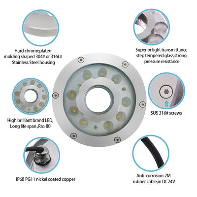 DC24V Waterproof RGB LED Ring Warna Nozzle Lamp Air Lampu Air Lampu Air 9W & 27W IP68 Rating