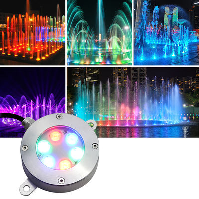 DMX512 LED Fountain Light DC24V 12W 3000K Stainless Steel IP68 Untuk Landscape Di bawah Air