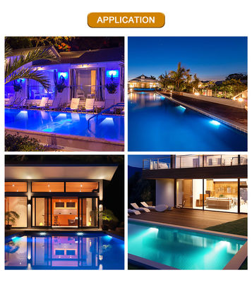 Lampu Bawah Air IP68 RGB Warna Baja Tahan Karat 316L 6*2W DC24V DMX 512 Dapat Dikontrol Untuk Tirai Air