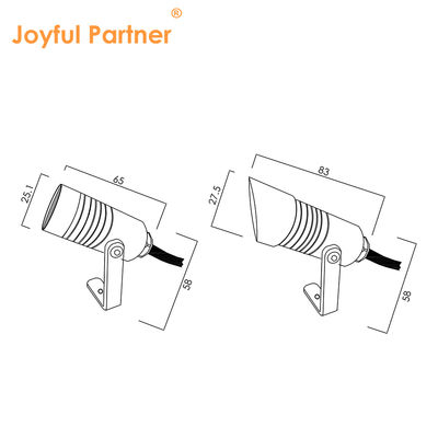 LED Taman Spot Light Aluminium Housing Outdoor Powder Coating 1W IP65 DC24V Untuk Jalan Luar