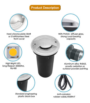 IP67 Drive Over Inground Lampu 100-240VAC LED Satu Warna Waterproof Dengan Plastik Back Box