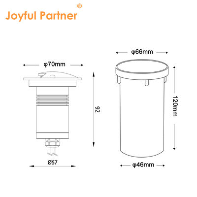 IP67 Drive Over Inground Lampu 100-240VAC LED Satu Warna Waterproof Dengan Plastik Back Box