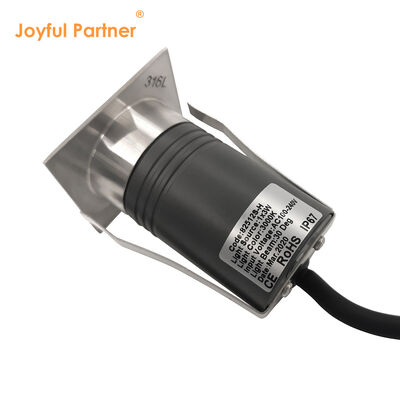 Recessed Underground Light Waterproof 3000K 55*55MM 24V DC IP67  SS316L Square Shape With Frosted Glass