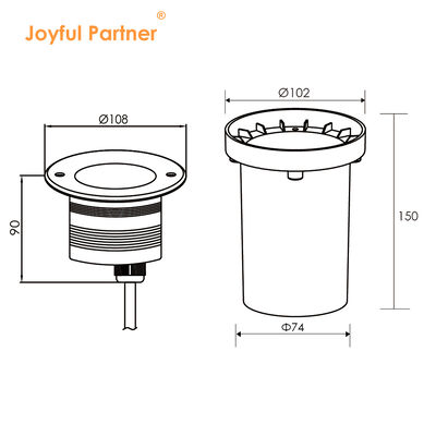 Di bawah tanah COB Lampu LED Taman Luar 3W 6W 9W Di bawah tanah Lampu Trotoar