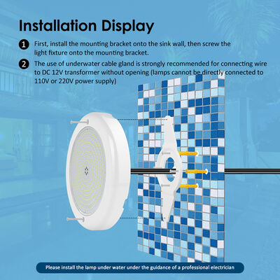 Lampu kolam renang LED yang dapat ditanam IP68 Lampu kolam renang RGB berwarna 42W 12VAC