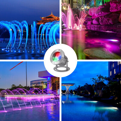 Lampu LED bawah air 3x3W RGB 3in1 Baja tahan karat 316SS IP68 12V-24V Lampu sorot tegangan rendah untuk aplikasi lanskap