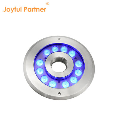 Lampu Air Mancur LED DMX 512 Terpasang Tersembunyi IP68 12W 24W RGB Baja Tahan Karat Jet Air