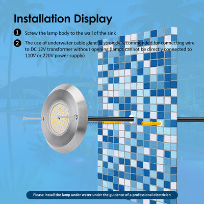 6W Ultra Slim Underwater PAR56 Pool Lamp SMD LED 2835 Waterproof 110x34MM DC12V/AC12V