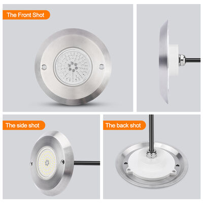 Lampu kolam renang LED DC12V 42W 10MM Ketebalan Integrasi SMD 2835 RGB Warna Mengubah Resin Diisi Dengan Bahan Baja Rustless