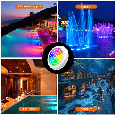 Kolam Renang LED RGB IP68 Tahan Air Terpasang Penuh DC12V 25W Tahan UV Dengan Remote Control