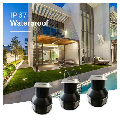 Lampu LED di tanah 3W RGB 3In1 DC24V Sudut sinar 60 derajat Aluminium Housing Waterproof