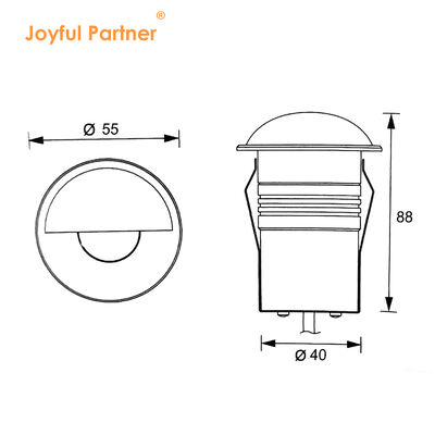 LED Underground Light Semi Shading DC24V DIA55MM 3W 3000K IP67 Untuk Aplikasi Jalan Taman