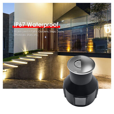 Lampu bawah tanah LED 3W AC 85-265V 1/2/3/4 Sisi DIA55MM*H55MM Lensa optik dengan kabel listrik 0,5M