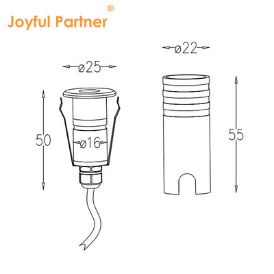 LED Uplight 316 Stainless Steel Cover Aluminium Lamp Body Tempered Glass IP67 1W Warm White 3000K