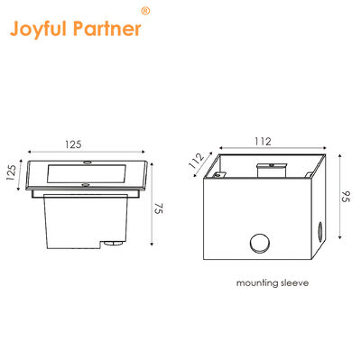 Square Inground Deck Uplight 125*125MM ADC12 Die-Casting Aluminium Housing High SMD LED With Deep Anti-glare Design