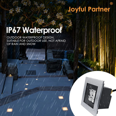 Square Steel Inground Up Light AC100-240V 4*2W LED 316 Stainless Steel Trim Dengan Kabel Listrik 0.5M