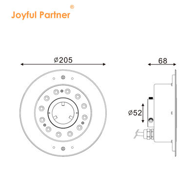 LED Fountain Light Stainless Steel 316 DC24 Volts IP68 36W RGB3in1 Warm White Water Jet With CE Certificate