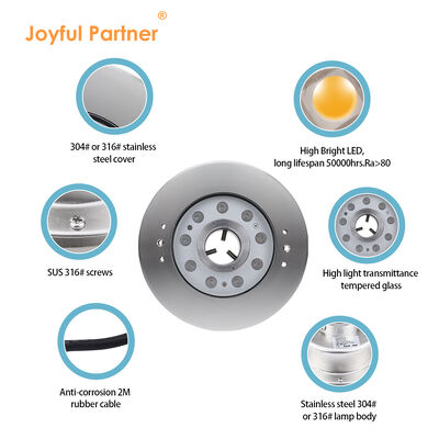 LED Fountain Light Outdoor IP68 Waterproof Stainless Steel DMX RGB With Dynamic Underwater Decoration