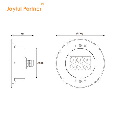Lampu kolam renang bawah air LED DC24V Pabrik OEM ODM 316 Stainless Steel DIA 170MM