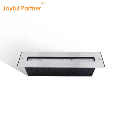 Lampu LED Bawah Air Linear IP68 DC24V 6W 12W Tanam Persegi Panjang 328MM Panjang Dengan Kaca Tempered 8MM