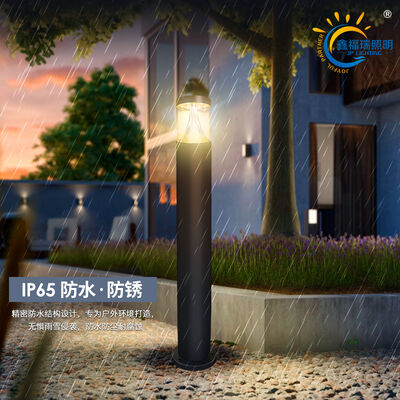LED Bollard Light AC220V DC24V Bentuk Silinder Bridgelux LED 3000K DIA108MM Aluminium Premium Untuk Jalur Rumput