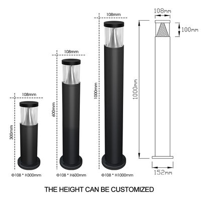 LED Lawn Light Lampu Taman Dengan 120° Beam Angle Aluminium Die-Cast yang awet untuk halaman trotoar