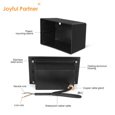 Lampu Dinding LED Tanam Outdoor 2W IP65 Dengan Selongsong Terpasang Lensa Optik Ra85 AC100-240V