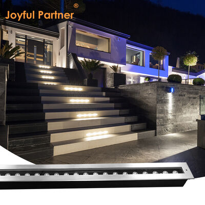 Lampu Linier Bawah Tanah LED 12W 24W 48W DC24V 1000MM 1Meter Stainless Steel316 IP67 Tipe Tertanam