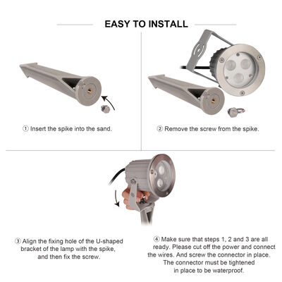 IP65 LED Taman Spot Lampu Aluminium GU10 Lampu 0,5M Kabel untuk Lampu Jalan Luar