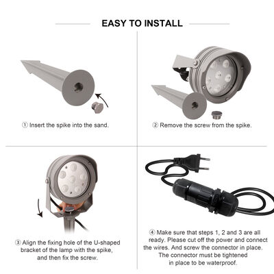 Lampu Taman Spot LED Angle Beam Adjustable Aluminium Lampiran untuk aksen taman