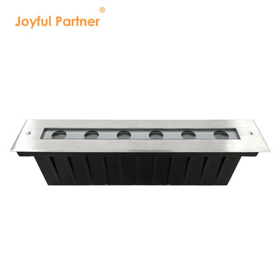 Cahaya bawah tanah LED putih hangat SUS 316 6W 12W Lampu linier taman