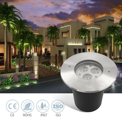 Lampu Parkir LED bawah tanah 3W 6W 9W COB Lampu Taman LED Luar Ruangan Dengan Penghias Baja Rinsing