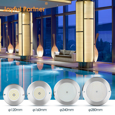 Lampu kolam renang air kontrol jarak jauh Baja tahan karat 316 permukaan dipasang 42W Lampu kolam renang AC12/24V RGB