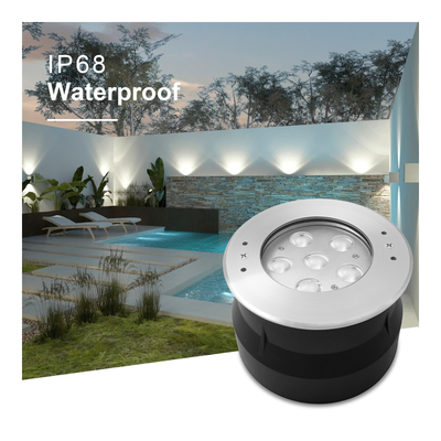 Lampu Bawah Air LED 24 Volt 6W 12W Stainless Steel 316 dengan Putih Dingin dengan Selongsong Pemasangan Plastik Untuk Kolam Renang